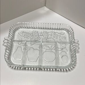 Indiana Glass Co Clear Five Part Relish Tray